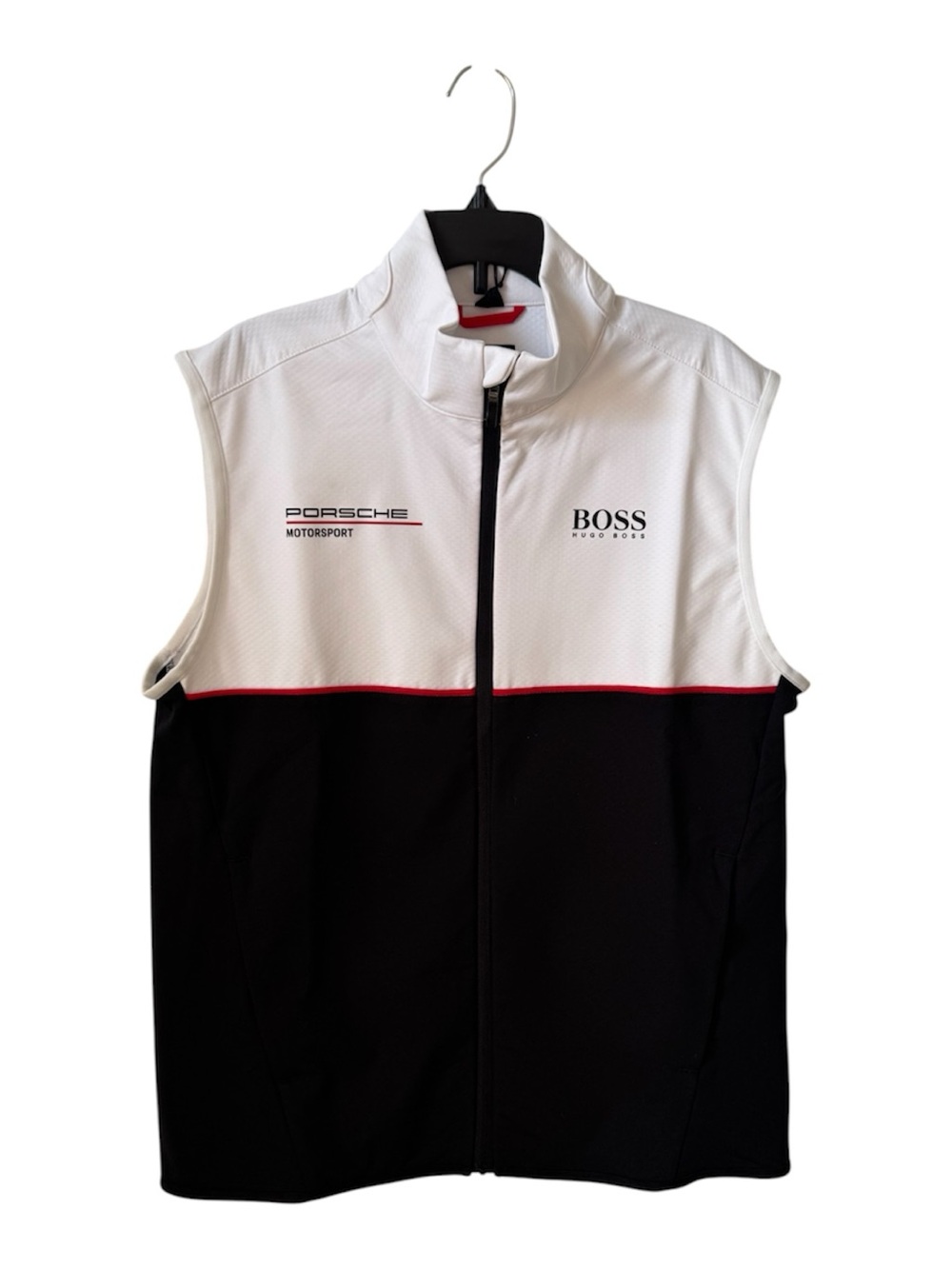 Hugo Boss Black, White & Red Porsche Motorsport Zip Vest unisex